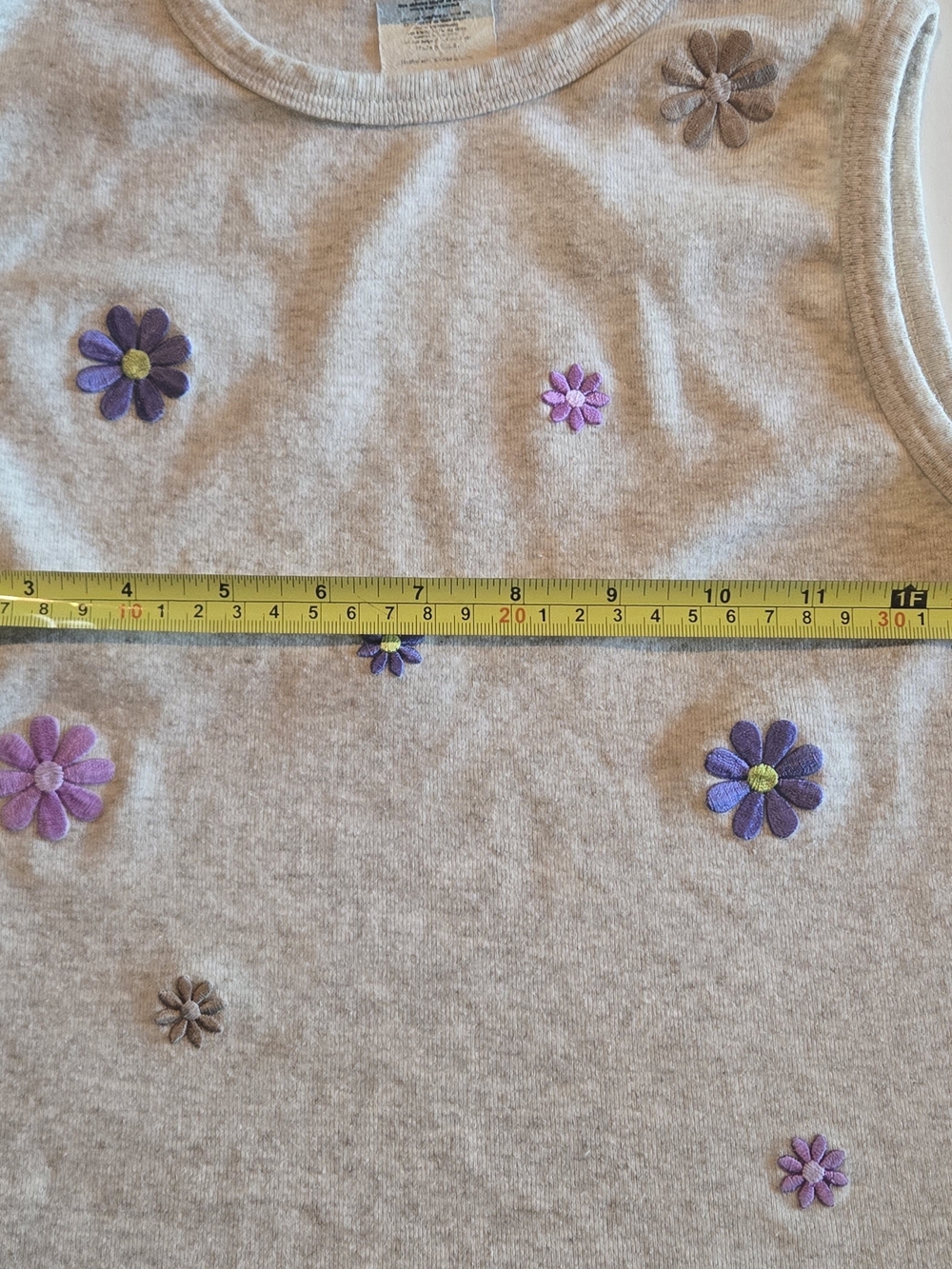 Teen Cream Floral Appliqué Tank Top - Picture 3 of 5